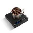 Metal Coffee Scale with Timer, Espresso Scale with Auto Timing, 3 Mode for Espresso Machine and Pour-Over, 2kg/0.1g High Precision Scale, Aluminum Body with LCD Display, Rechargeable