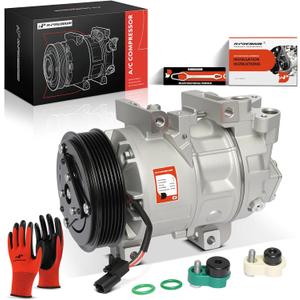 A-Premium Air Conditioner AC Compressor with Clutch Compatible with Nissan Altima 2.5L 2013-2018 - VCS141C Compressor, 6 Grooves, w/One Plug