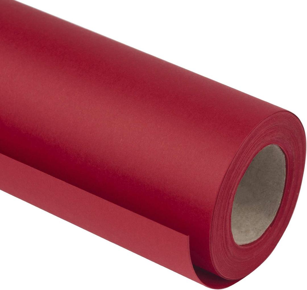 RUSPEPA Kraft Paper Roll - 30 inches x 32.8 feet - Recyclable Paper Perfect for Wrapping, Craft, Packing, Floor Covering, Dunnage, Parcel, Table Runner (Red)