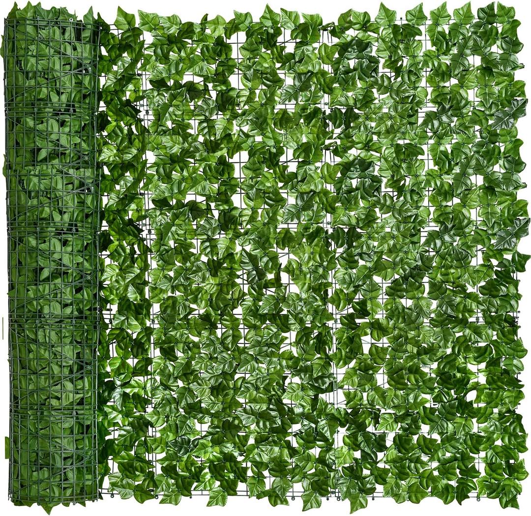 Artificial Ivy Privacy Fence Wall Screen, 59x137.8inch Artificial Hedges Fence and Faux Ivy Vine Leaf Decoration for Outdoor Garden Decor