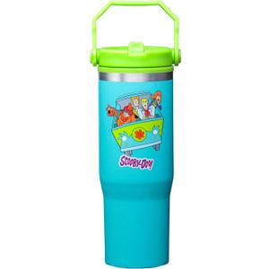 Spoontiques Scooby Doo 30oz Stainless Steel Water Bottle - 10" Tall, Twist Off Lid & Carrying Handle - Stainless Steel Outer Wall & Acrylic Inner Wall