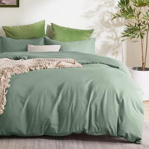 Bedsure Duvet Cover King Size  Only Includes 1 Duvet Cover (104"x90"), Hotel Luxury Soft Double Brushed All Season Bedding for Kids & Adults, Zipper Closure, NO Comforter, Sage Green