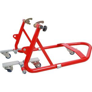 Jack Boss Motorcycle Stand Rear Combo Wheel Lift Stand, 750LBS Capacity Swingarm Paddock Stand for Sport, with 360 Swivel Caster Red