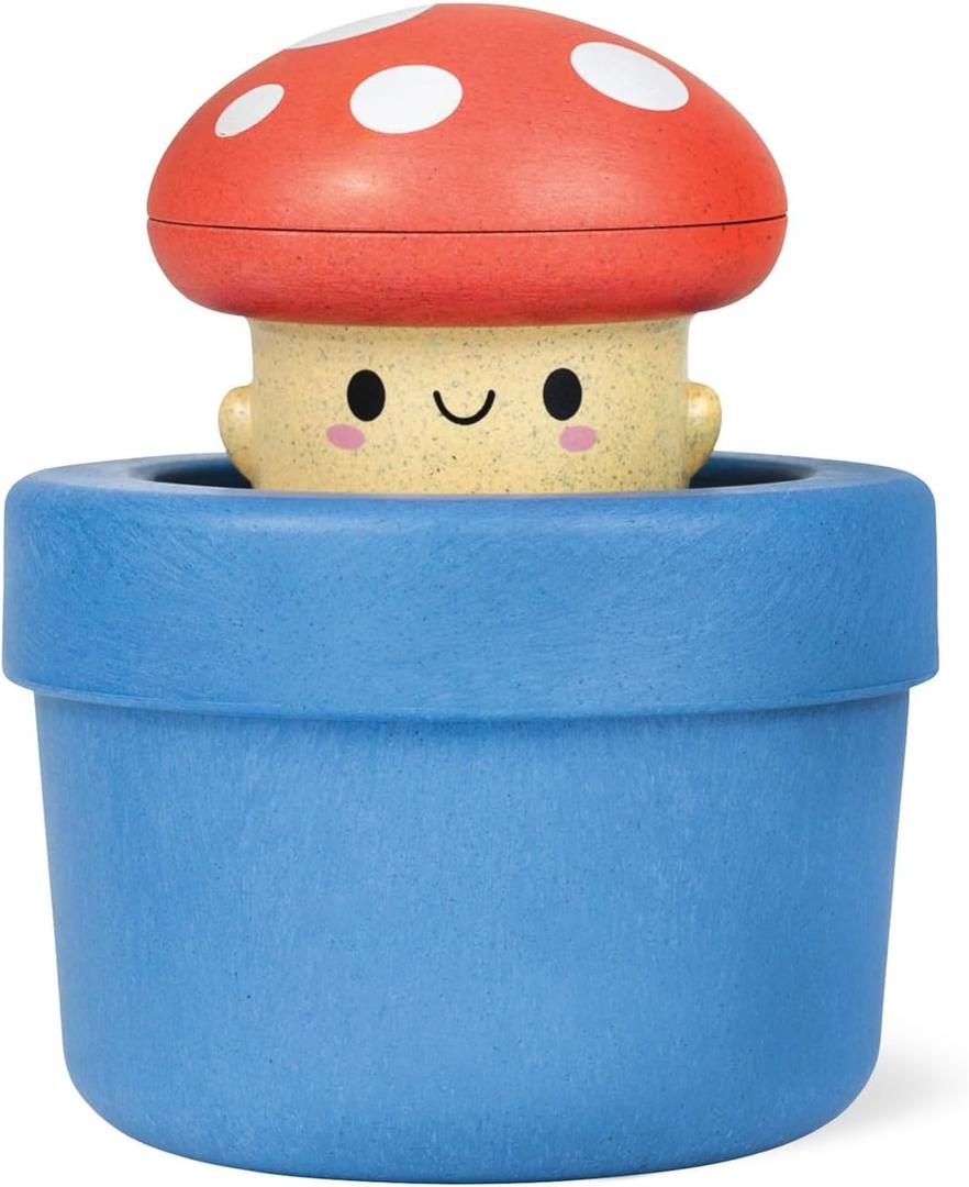 Tiger Tribe Bath Pop-Up Mushroom: Water-Activated Peek-A-Boo Toy for Kids, Eco-Friendly, Sensory Play, Bioplastic, Ages 0-4