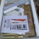 Techni Mobili Storage Drawers and Cabinet 51.25 W-Modern Office Large Floating Desktop Surface Desk, 23.6" D x 51.2" W x 29.8" H, White/Gold