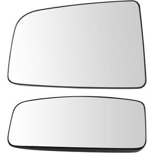 TRQ Passenger Side Upper and Lower Mirror Glass Set Compatible with 2007-2009 Dodge Sprinter 2500 Sprinter 3500 CH1325161 CH1325162 MB1325115