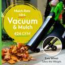 GreenSweep 3-in-1 Leaf Blower, Vacuum & Mulcher 10 Amp Electric Garden Tool with 10-Gallon Collection Bag Lightweight, Powerful & Easy to Use