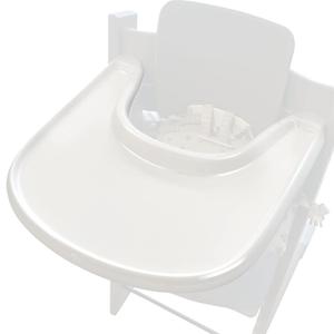 Baby High Chair Tray Compatible with Stokke Tripp Trapp Chair (V2 and Beyond) with Smooth Surface and Strong Suction Power Made of Food-Safe Plastic (BPA BPS BPF Lead Phthalate Free) - White