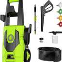 Electric Pressure Washer, 4800 PSI Max 3.1 GPM High Pressure with 35 FT Power Cord, 20 FT Hose, Foam Cannon, 4 Connect Nozzles for Car/Garage/Patio/Home Cleaning, Green