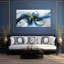Large Wall Art Blue Abstract Canvas Wall Art Pictures for Living Room Office Wall Decor Decorative Canvas Painting Modern Framed Wall Art Artwork for Wall Print Ready to Hang Size 29x58 Inch
