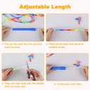 2 PACK 16.5FT Double Dutch Jump Ropes for Adults Kids, Rainbw Long Jump Rope, Beaded Jump Rope for Fitness, Segmented Skipping Ropes for Exercise Training, Tangle-Free