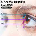 Blue Light Blocking Glasses for Women Men 99% Anti Eyestrain Computer Glasses Metal Frame Screen Protection