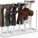 HzTinT Boot Rack, 19.5 Inches Boot Rack Organizer Tall Boots, Stainless Steel Boot Storage Holder, Free Standing Boot Racks for 6 Pairs Entryway, Closet, White