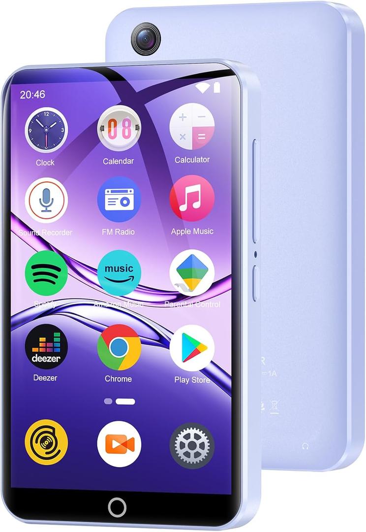 80GB MP3 Player with Bluetooth and WiFi, 4.02" HD Touch Screen MP4 Players with Camera, Android MP3 Player with Spotify, Deezer, Audible, App Store, Digital Music Player with Speaker, FM Radio