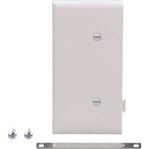 EATON Wiring STE14W Polycarbonate 1-Gang Blank Sectional Mid Size End Wall Plate, White
