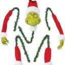 Department 56 Dr. Seuss The Grinch by Possible Dreams Decorate in a Cinch Tree Topper Set, 8 Inch, Multicolor