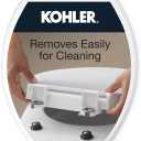KOHLER 4636-RL-0 Cachet ReadyLatch Elongated Toilet Seat, Soft Close Toilet Seat, Contoured Grip-Tight Bumpers Installation Hardware, Apartment Essentials, White