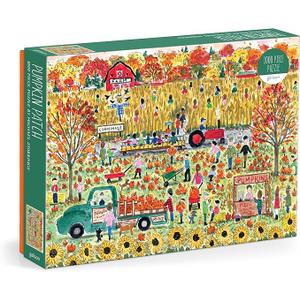 Galison Pumpkin Patch â€“ 1000 Piece Michael Storrings Jigsaw Puzzle Featuring Beautiful Artwork of A Pumpkin Patch During A Fall Day