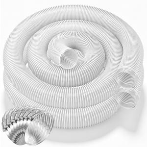 2 Sets Dust Collection Hose 4" x 10' Heavy Puncture Resistant PVC Dust Collection Hose with 8 Carbon Steel Wire Coil for Woodworking, Workshops, Collectors