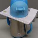 Munchkin Cool Cat Sippy Cup with Straw for Toddlers, Stainless Steel Straw Cup, 8 Ounce, Blue