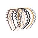 Zigzag Hair Headbands for Women 6-Pack Non-Slip Wave Comb Hairband, 6-Pack, Black and Brown (Mix Color, Average Size)