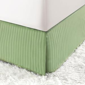 HENGWEITEXT Queen Size Bed Skirt Split Corners,Pleated Bed Skirt with Split Corners,Queen Size Ruffle Bed Skirts Split Corners,Easy Fit,Fade Resistant,Wrinkle Free,Tailored Drop (Light Green)