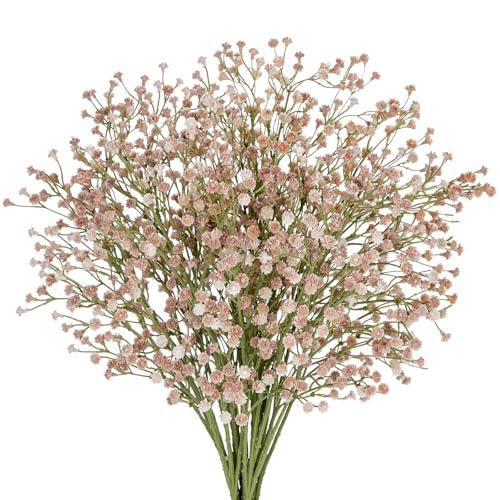 10 Pack Baby's Breath Artificial Flowers Bulk 3 Branches Faux Baby Breath Plastic Flowers Fake Gypsophila Flower Arrangement Fake Flowers Bouquet for Wedding Home Decor Fall White Baby Breath