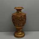 Deco 79 Polystone Decorative Vase Carved Centerpiece Vase, Flower Vase for Home Decoration 8" x 8" x 16", Gold