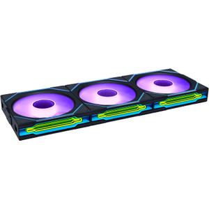 Lian Li UNI Fan SL-Infinity Wireless 120 - Triple Pack - 2.4 GHz Wireless Signal ARGB Fan Control - Double Infinity Mirror Design - Low Noise - Controller Included - Black 