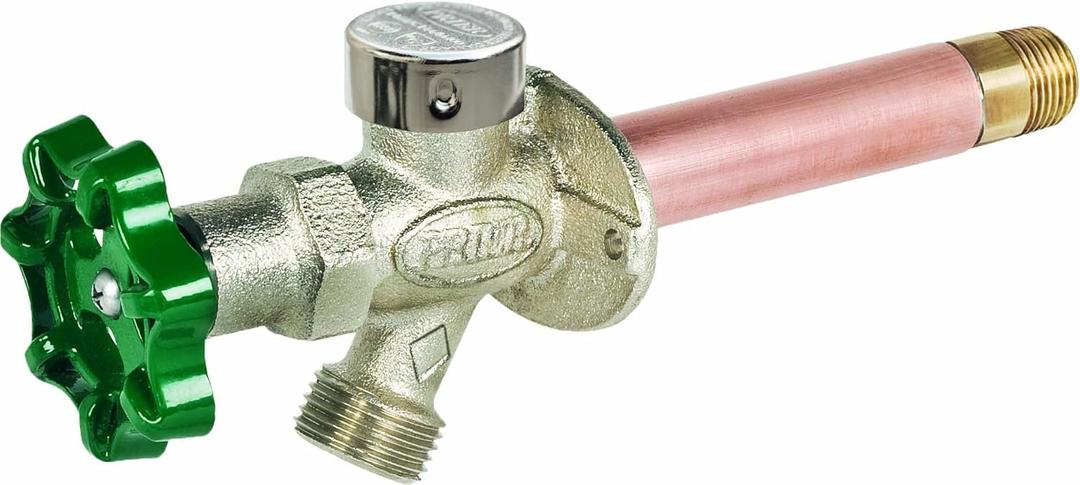 Prier C-144D08 Frost Free Anti-Siphon Outdoor Wall Hydrant, 8-Inch, Nickel