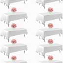 10 Pack White Table Cloth Rectangle Table 60x102 Inch,Polyester Tablecloths for 8 Foot Rectangle Tables,Wrinkle Resistant Washable Polyester Tables Cover for Wedding,Dining,Parties and Camping