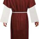 Jesus Costume Adult Men Biblical Robe Set Authentic Nativity Scene Disciple Halloween Christ Costume, Large