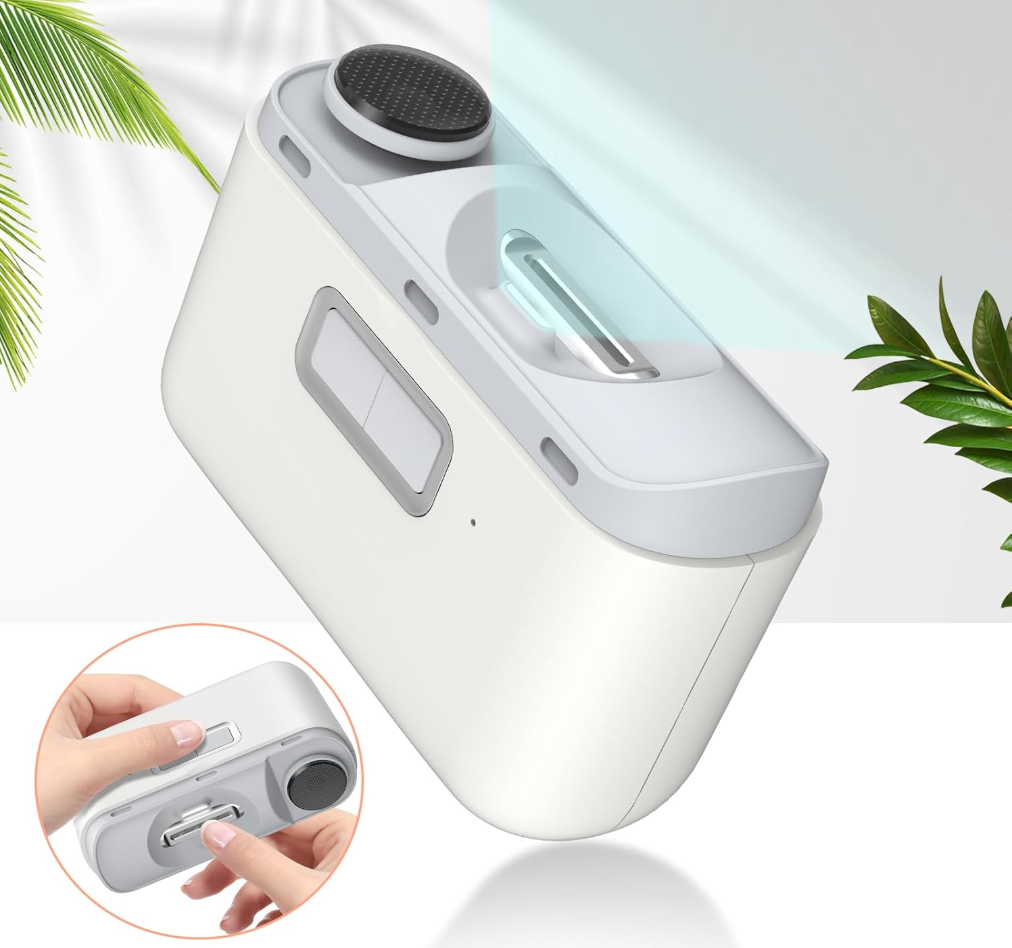 Electric Nail Clipper, 2 in 1 Automatic Nail Trimmer and Polisher with LED Light and Storage Box, for Babies Children Adults Elderly (White)