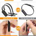 SOOOEC 200 Pack Reusable Zip Ties Assorted Sizes 6+8+10+12 inch UV Resistant, Black Zip Ties Heavy Duty Outdoor Releasable Round Ending No Hurt, Cable Ties Reusable Tie Wraps Indoor Non Slip Off