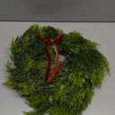 Dingion 12 Inch Real Touch Christmas Cedar Wreath Artificial Cedar Wreaths for Front Door Winter Faux Green Fake Pine Cypress Wreath with Red Bow for Window Outdoor Indoor Wall Home Xmas Holiday Decor