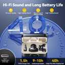 Wireless Lavalier Microphone for iPhone 15 & Android, USB C Mini Lapel Microphone Wireless, Hi-Fi Audio, 1200 inch Range, Noise Cancelling, 60H Battery Life, for Interview, Streaming, Video Recording