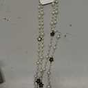 Fashion Design Chic Long Imitation Pearl Clover Flower Strand Necklace for Women