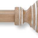 MODE Farmhouse Collection Set of 2 Rod sets, 1 1/8" Diameter Steel Wall Mounted Adjustable Curtain Rods with Porch Doorknob Curtain Rod Finials, Fits 36 to 72 Windows, Weathered Oak (2-Pack)