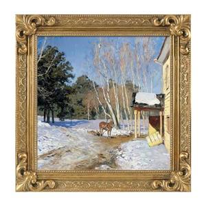 FOLKOR Antique Gold 12x12 Canvas Frame, Solid Wood Baroque Ornate Art Frame for Oil Paintings Prints Pictures Posters, Finished Open Back Frame, No Back & Cover (Gold)