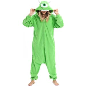 LABULA Unisex Adult Onesie Animal Pajamas Halloween Cosplay Sleepwear (Green, XL)