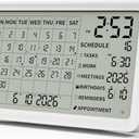Digital Calendar, Digital Desk Planner with Schedule Reminder Clock with Day and Date, Chargeable 8 Inch Large Display Electronic Calendar Office Home School Family for Wall Mount & Desktop 2026-2055 (White, 8 inch)