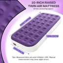 Twin Air Mattress with Built in Pump,10" Blow up Air Bed, 2 Mins Quick Self-Inflation/Deflation, Foldable Inflatable Mattress for Home/Travel, 10'' Twin Purple