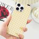 Hython for iPhone 16 Pro Case Cute Polka Dot Aesthetic Design Simple Cover 6.3", Thin Slim Anti-Scratch Soft TPU Bumper Shockproof Rubber Protective Phone Cases for Women Girls Girly Boys, Yellow