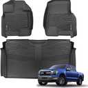Floor Mat Custom Fit Ford F-150 /F-150 Lightning 2015-2025 2026 SuperCrew Cab, All Weather TPE Floor Mats for Ford F150 1st & 2nd Row Full Set Cargo Liner(Black)