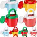 Sosation 12 Pieces Watering Can for Kids Bath Buckets Toys Play Sand Toys Plastic Small Watering Pot with Handles for Childrens Gardening Tools Beach Playing Sand(Basic Style)