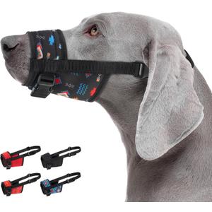 CollarDirect Dog Muzzle - Updated Design Adjustable Soft Breathable Tribal Nylon Dog Mouth Guard Cover for Small, Medium and Large Dogs, Anti Chewing, Barking & Biting (S, Pattern 2) Aztec Black