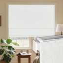 Grandekor No Drill Cordless Roman Shades for Windows,24W x 36H,Blackout Fabric Blinds for Indoor Windows,UV Privacy Protection Thermal Insulated,Easy Install,Blocking Roman Blinds for Home,White