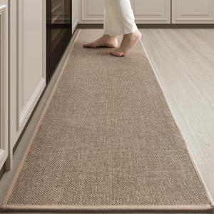 tchdio Kitchen Mats for Floor, Rubber Backed Kitchen Rugs Non Slip Washable, Superior Absorbent Kitchen Runner Rug Easy to Clean, Comfort Kitchen Floor Mat Front of Sink (Tan, 20"  70")
