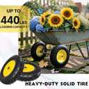 4.80/4.00-8 Solid Wheelbarrow Tire and Wheel 16" Flat-Free Tire with 3" Centered Hub 5/8" & 3/4" Bearings Fits Garden Cart, Hand Truck, Wagon,Trolleys and Trailers