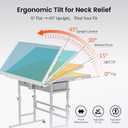 ALL4JIG 1500 Piece Light-Weight Adjustable Tilting Plastic Jigsaw Puzzle Table for Adults, 25.59"x34.25" Multi-Functional Puzzle Board with 4 Drawers & Protective Cover, 45-Degree Any-Angle Tilt, Medium-1500pcs